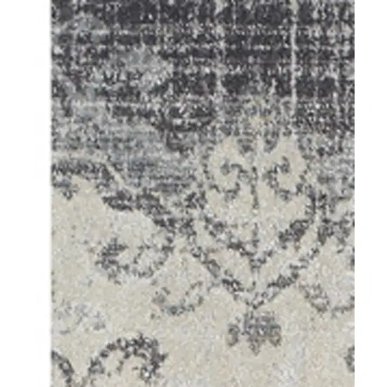 Gray and Ivory Oriental Area Rug Photo 5