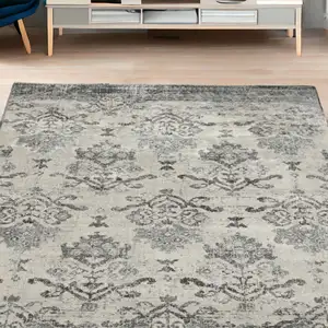 Photo of Gray and Ivory Oriental Area Rug