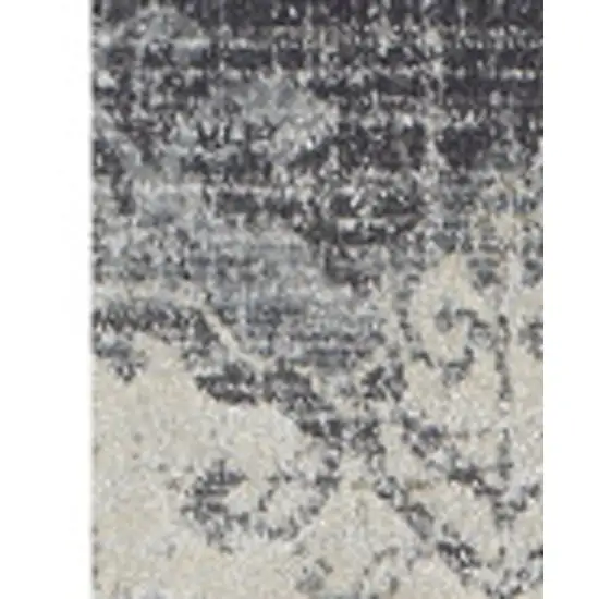 Gray and Ivory Oriental Area Rug Photo 4