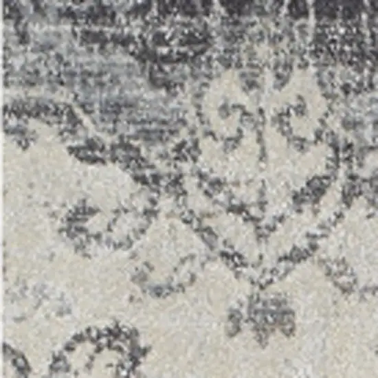 Gray and Ivory Oriental Area Rug Photo 4