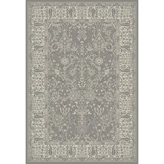 Gray and Ivory Oriental Area Rug Photo 2