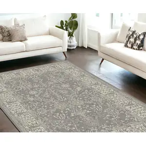 Photo of Gray and Ivory Oriental Area Rug