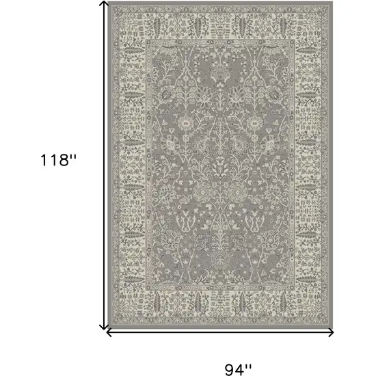 Gray and Ivory Oriental Area Rug Photo 5