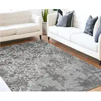Photo of Gray and Ivory Oriental Distressed Area Rug