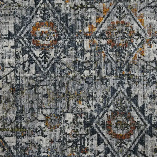 Gray and Ivory Oriental Power Loom Area Rug Photo 3