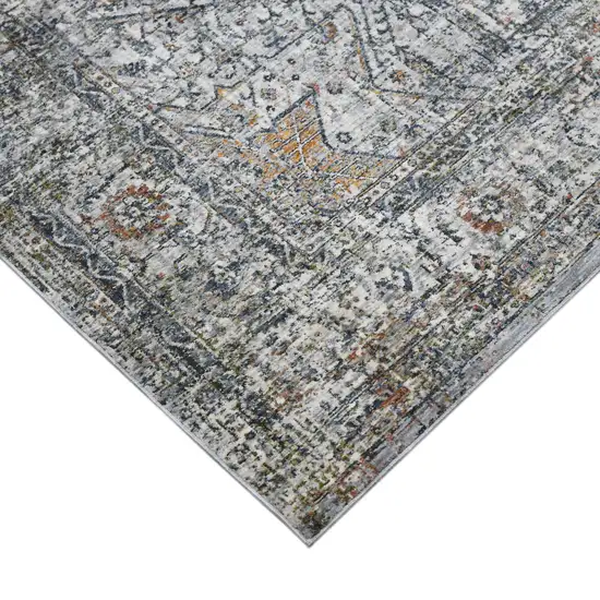 Gray and Ivory Oriental Power Loom Area Rug Photo 4