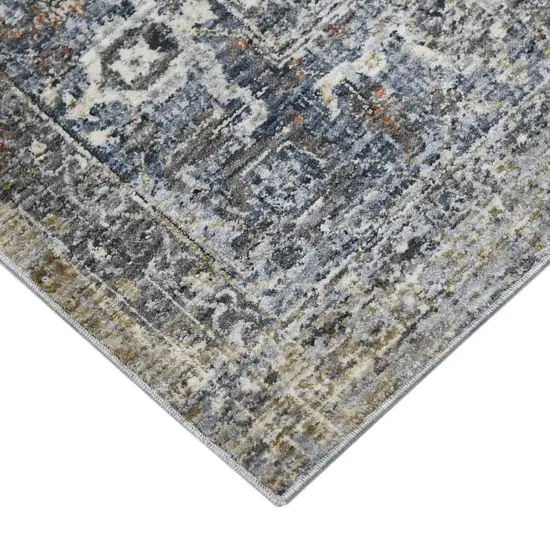 Gray and Ivory Oriental Power Loom Area Rug Photo 3