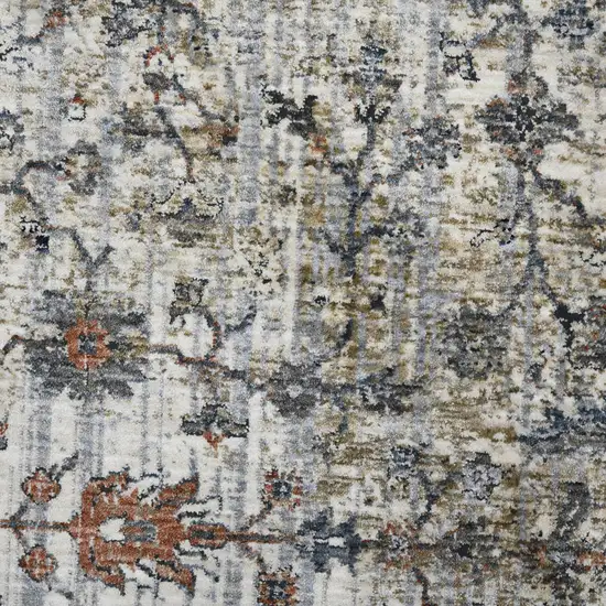 Gray and Ivory Oriental Power Loom Area Rug Photo 7