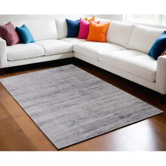 Gray and Ivory Power Loom Area Rug Photo 1