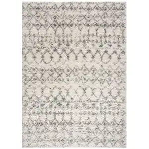 Photo of Gray and Ivory Southwestern Shag Power Loom Area Rug