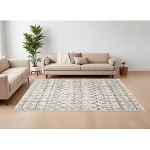 Photo of Gray and Ivory Southwestern Shag Power Loom Area Rug