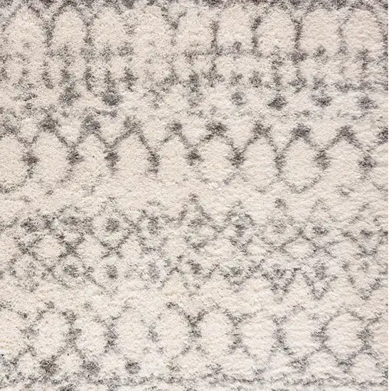 Gray and Ivory Southwestern Shag Power Loom Distressed Area Rug Photo 6