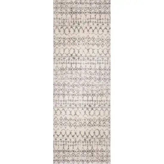 Gray and Ivory Southwestern Shag Power Loom Distressed Area Rug Photo 2