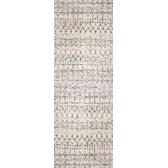 Gray and Ivory Southwestern Shag Power Loom Distressed Area Rug Photo 4