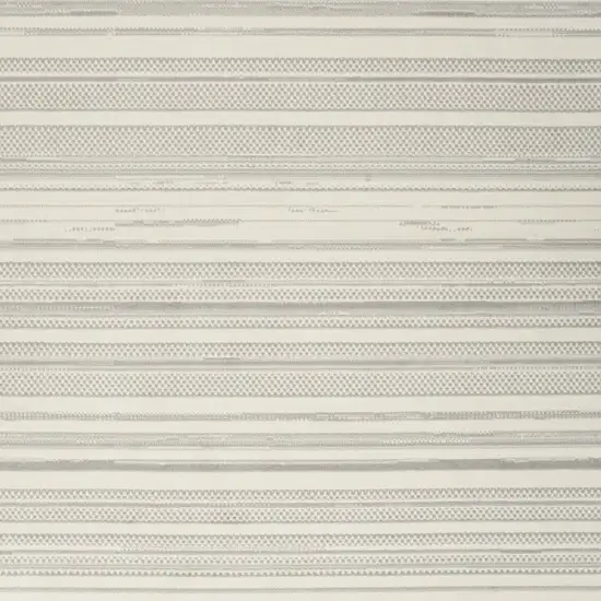 Gray and Ivory Striped Power Loom Distressed Area Rug Photo 4