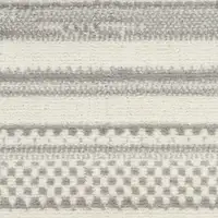 Photo of Gray and Ivory Striped Power Loom Distressed Runner Rug