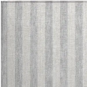 Photo of Gray and Ivory Striped Washable Non Skid Indoor Outdoor Area Rug