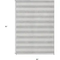 Photo of Gray and Ivory Striped Washable Non Skid Indoor Outdoor Area Rug