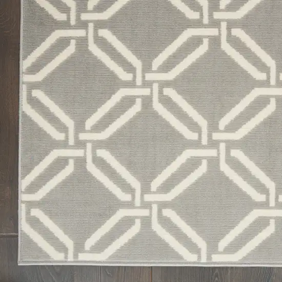 Gray and Ivory Trellis Area Rug Photo 5