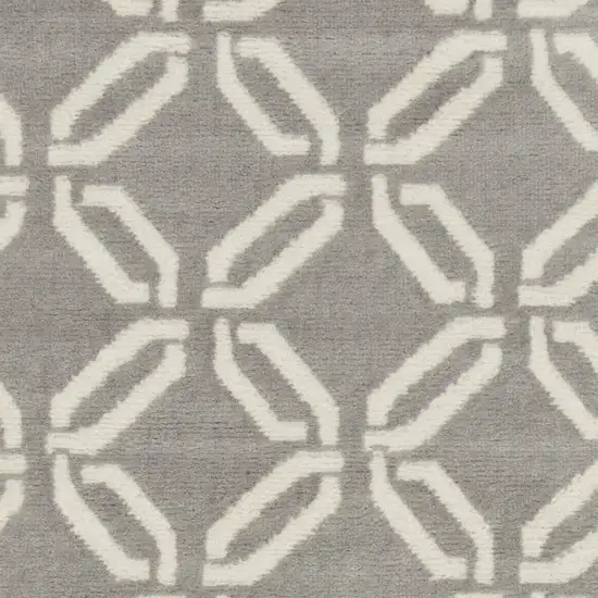 Gray and Ivory Trellis Area Rug Photo 7