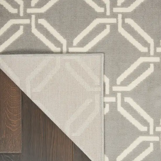 Gray and Ivory Trellis Area Rug Photo 6