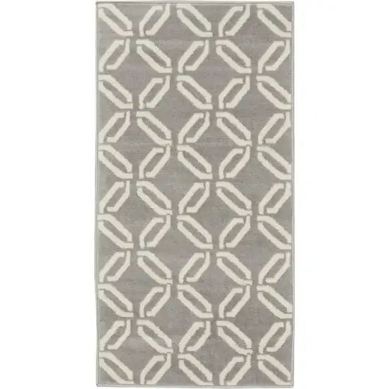 Gray and Ivory Trellis Area Rug Photo 4