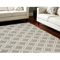 Photo of Gray and Ivory Trellis Area Rug