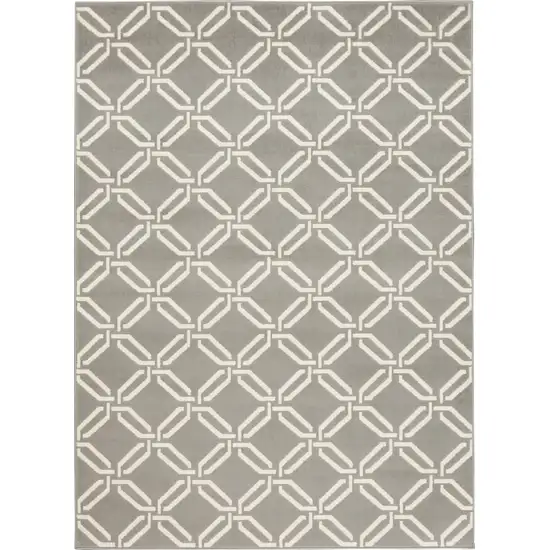 Gray and Ivory Trellis Area Rug Photo 5