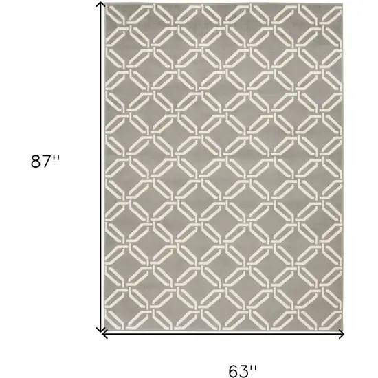 Gray and Ivory Trellis Non Skid Area Rug Photo 3