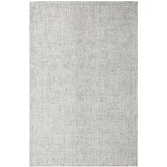 Gray and Ivory Wool Checkered Hand Tufted Area Rug Photo 2