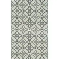 Photo of Gray and Ivory Wool Geometric Hand Tufted Area Rug