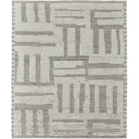 Photo of Gray and Ivory Wool Geometric Hand Woven Area Rug