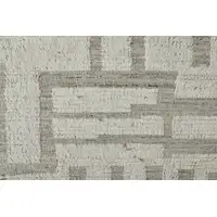 Photo of Gray and Ivory Wool Geometric Hand Woven Area Rug