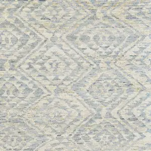 Photo of Gray and Ivory Wool Southwestern Hand Knotted Area Rug