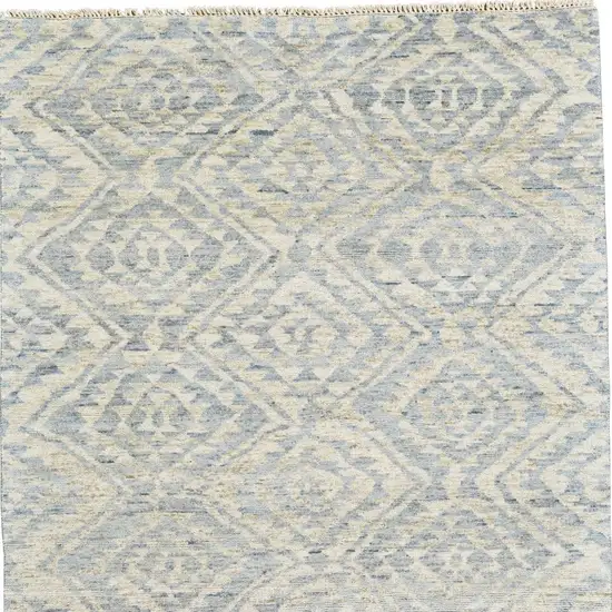 Gray and Ivory Wool Southwestern Hand Knotted Area Rug Photo 3