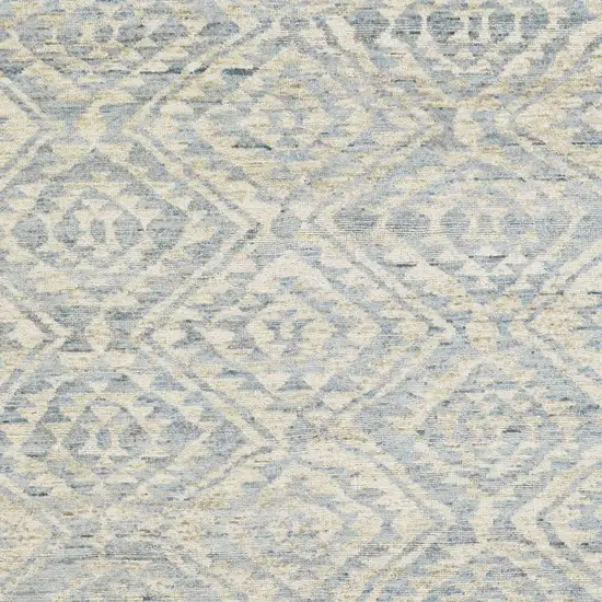 Gray and Ivory Wool Southwestern Hand Knotted Area Rug Photo 7