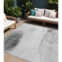 Photo of Gray and Light Gray Abstract Washable Non Skid Indoor Outdoor Area Rug