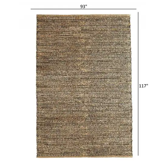 Gray and Natural Braided Striped Area Rug Photo 3