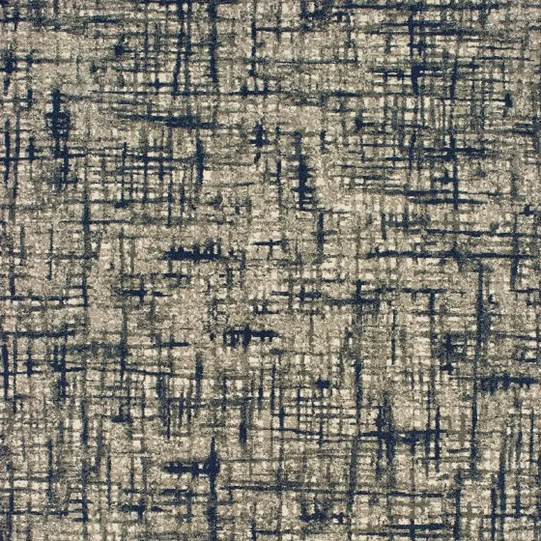 Gray and Navy Abstract Area Rug Photo 4