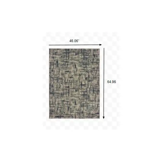 Gray and Navy Abstract Area Rug Photo 3