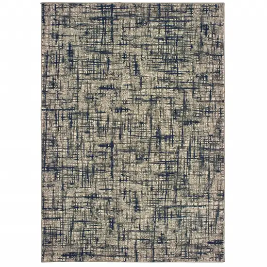 Gray and Navy Abstract Area Rug Photo 1