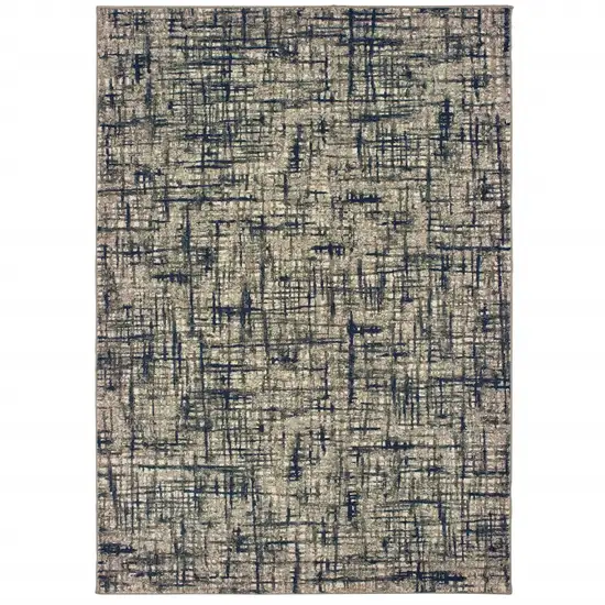 Gray and Navy Abstract Area Rug Photo 5