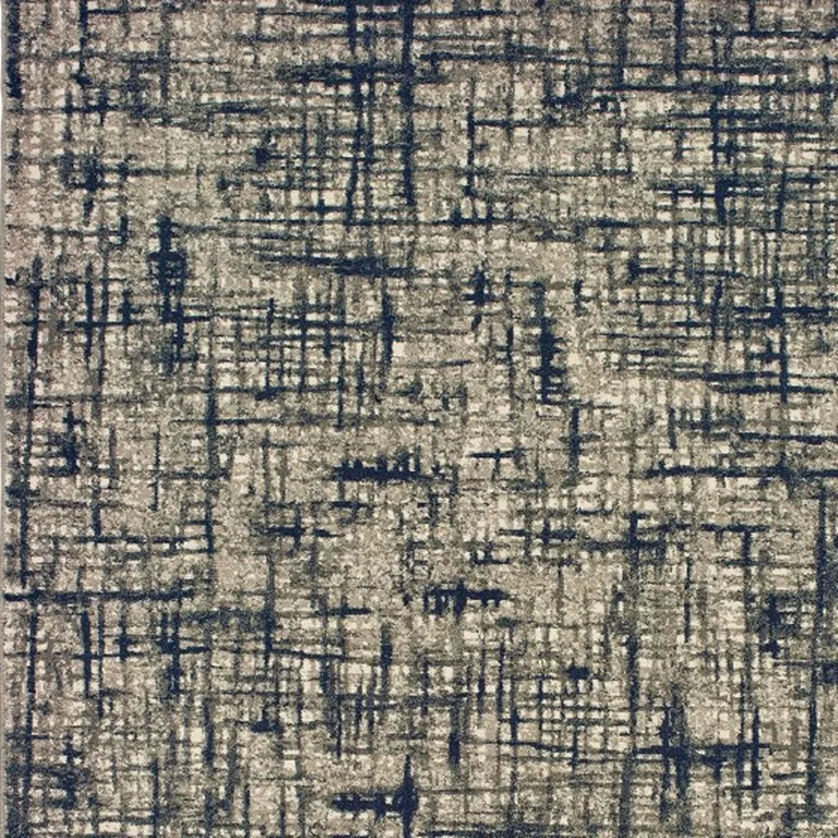 Gray and Navy Abstract Area Rug Photo 4