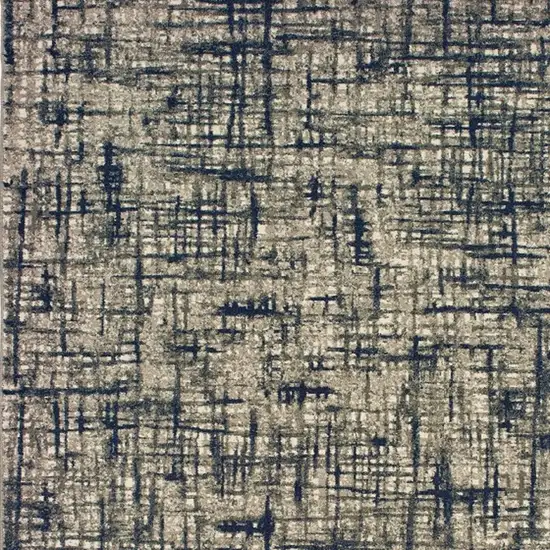 Gray and Navy Abstract Area Rug Photo 4