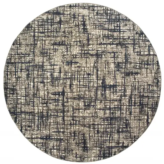 Gray and Navy Abstract Area Rug Photo 2
