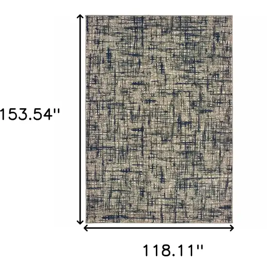 Gray and Navy Abstract Area Rug Photo 6