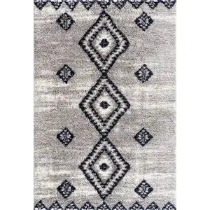 Photo of Gray and Navy Boho Chic Area Rug