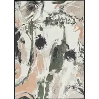 Photo of Gray and Orange Abstract Non Skid Area Rug