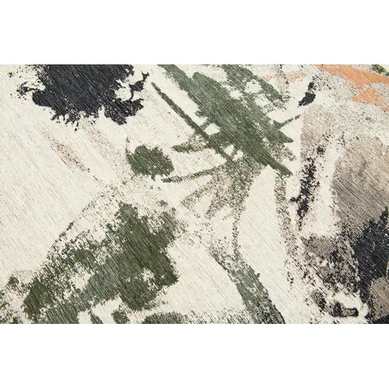 Gray and Orange Abstract Non Skid Area Rug Photo 8