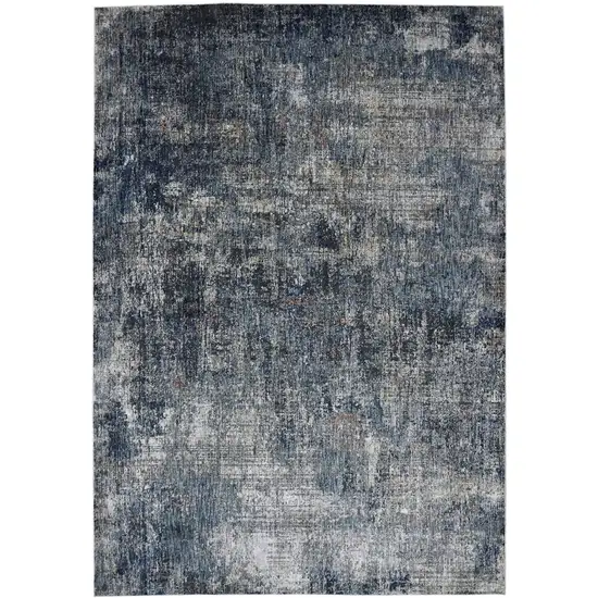 Gray and Orange Abstract Power Loom Area Rug Photo 1